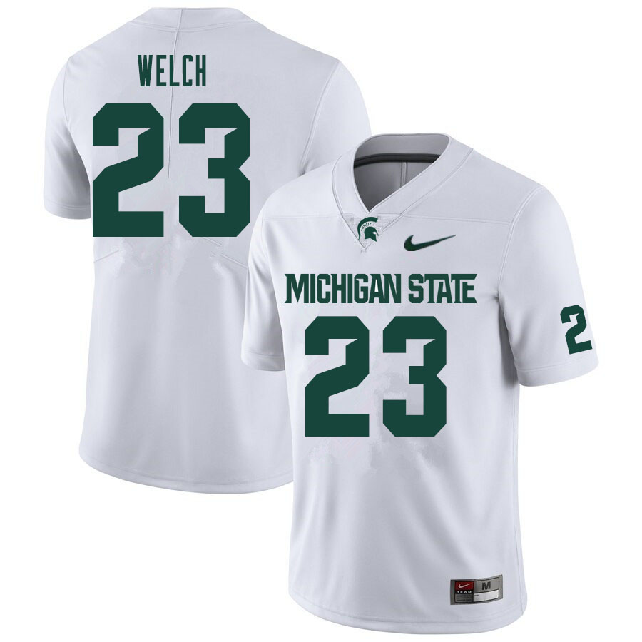 Men #23 Andre Welch Michigan State Spartans College Football Jerseys Sale-White